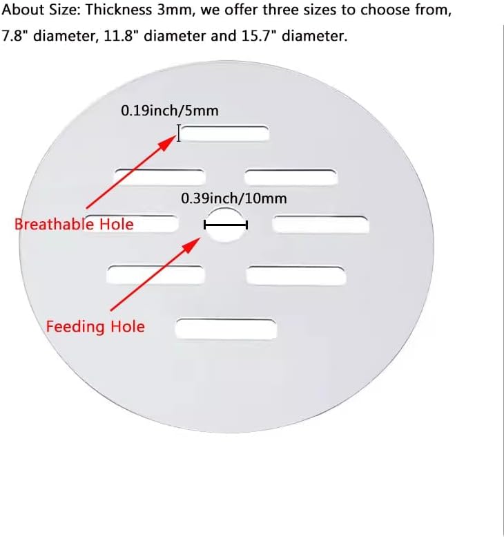 Primst Acrylic Aquarium Anti-Jumping Lid Cover with Hole, Round Acrylic Plate Fish Tank Cover to Profect Fish, Reptiles, Turtles from Jumping Out Protect Cat, Thick 3mm (A,Diameter 7.8inch) - Image 3